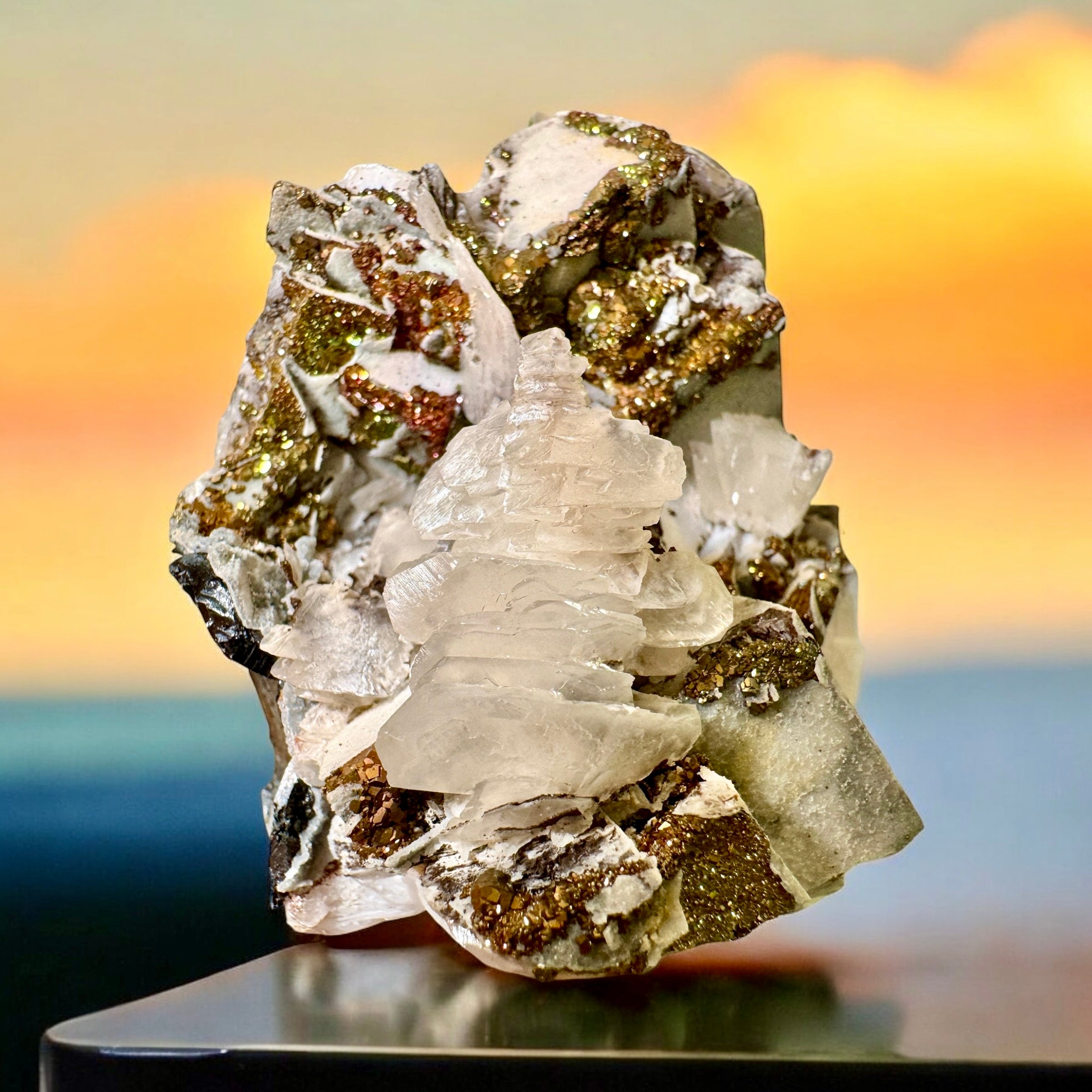 Pseudomorph of Calcite and Pyrite after Fluorite