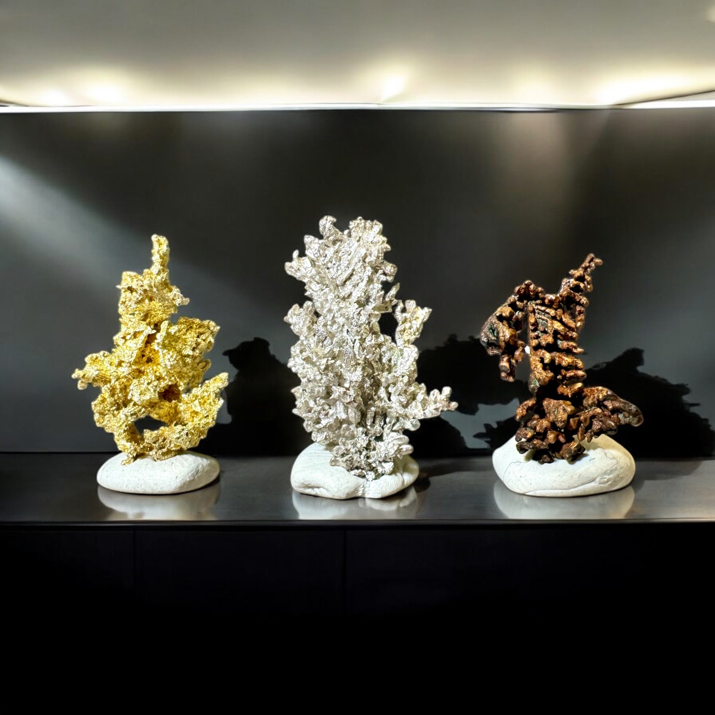 Crystallized Gold, Silver, and Copper Specimens - Curated for One Collection